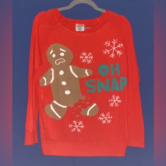 Christmas 🎄 UGLY Sweater “OH SNAP!” Gingerbread Man with a Broken Leg - Picture 2 of 3